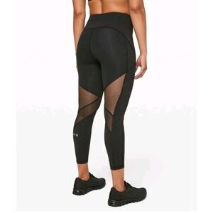 Lululemon x Barrys Stronger‎ as One Tight 25" Womens 2 Black Mesh